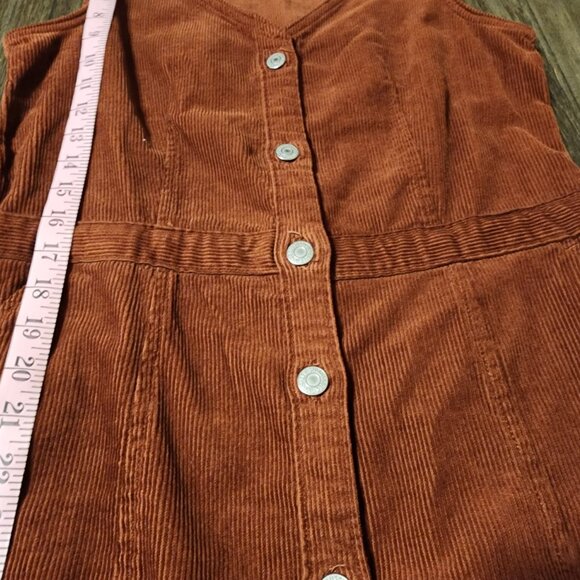 Levi’s Corduroy Button Up Tank Dress NWOT Brown Med - Picture 4 of 8
